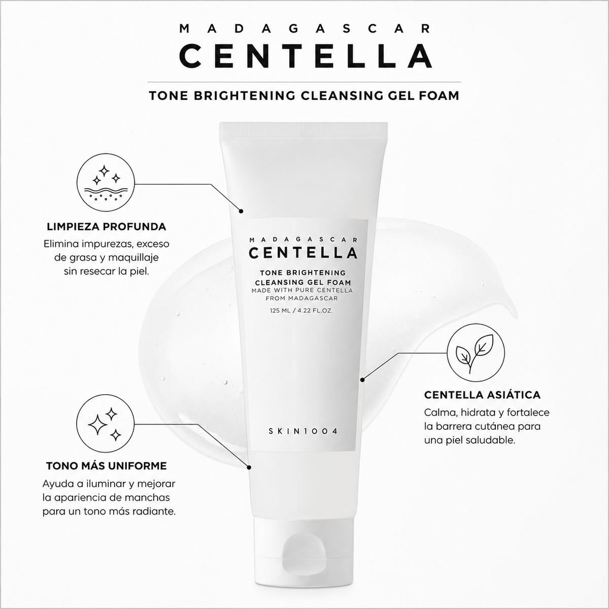 SKIN1004 Madagascar Centella Tone Brightening Cleansing Gel Foam 125ml