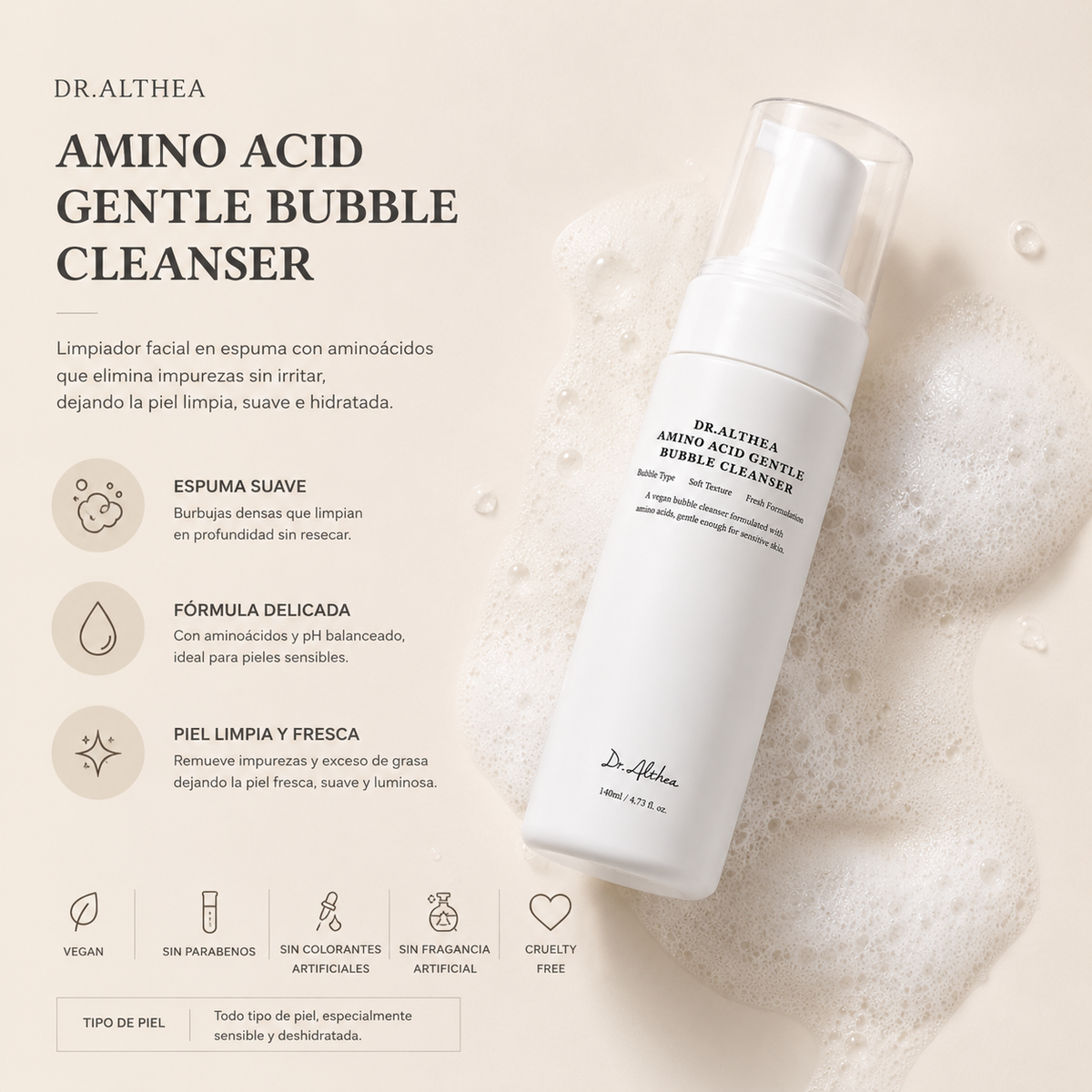 Dr. Althea Amino Acid Gentle Bubble Cleanser 140ml